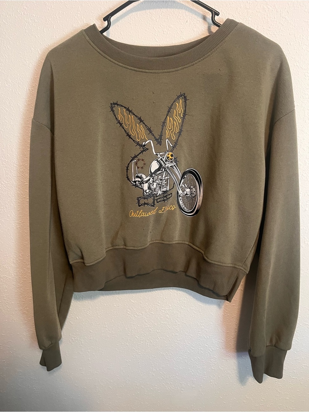 Olive Graphic Crewneck Sweatshirt - Outlawed Club